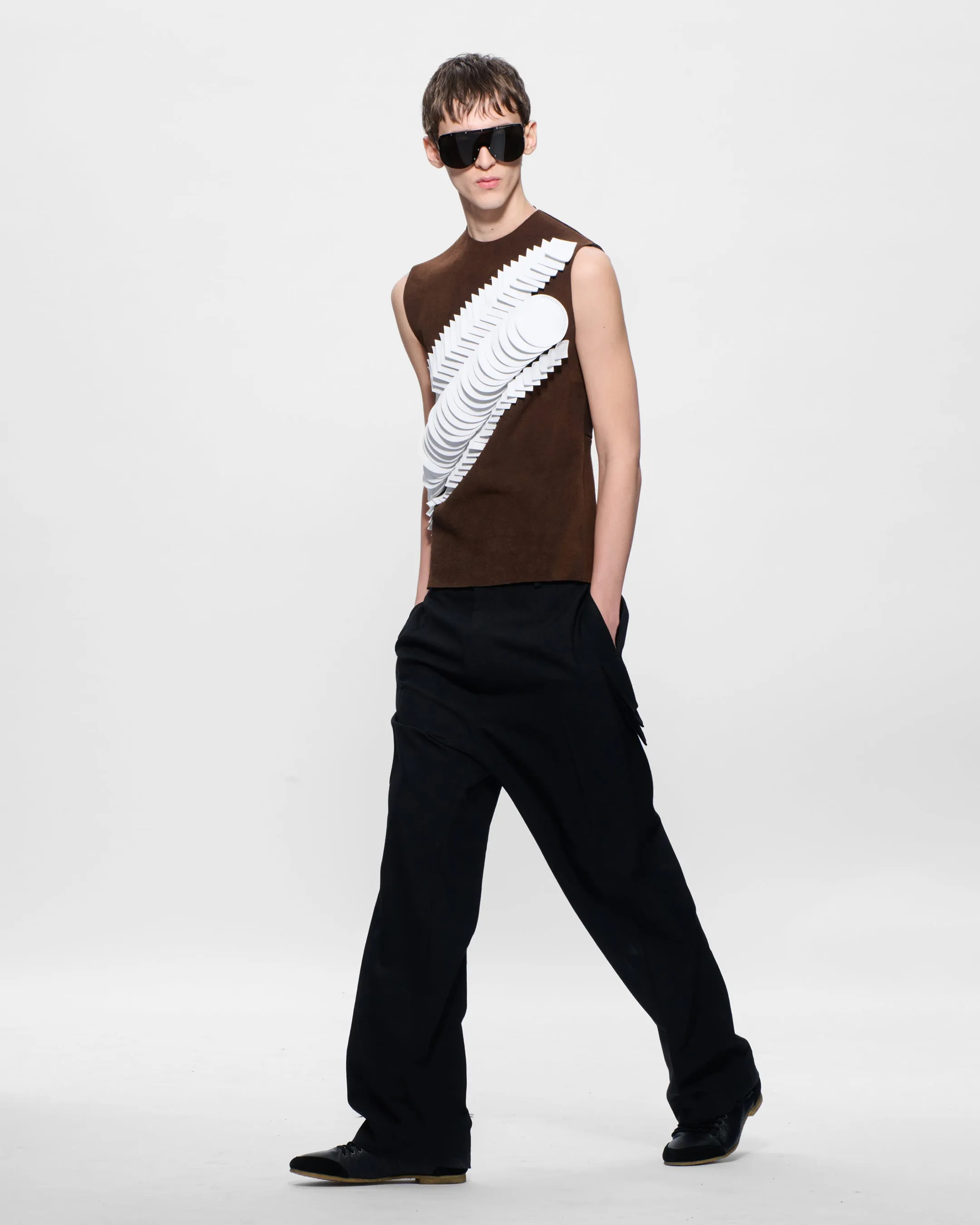 Patch Vest in Brown Suede sold by Stefan Cooke product image thumbnail 5