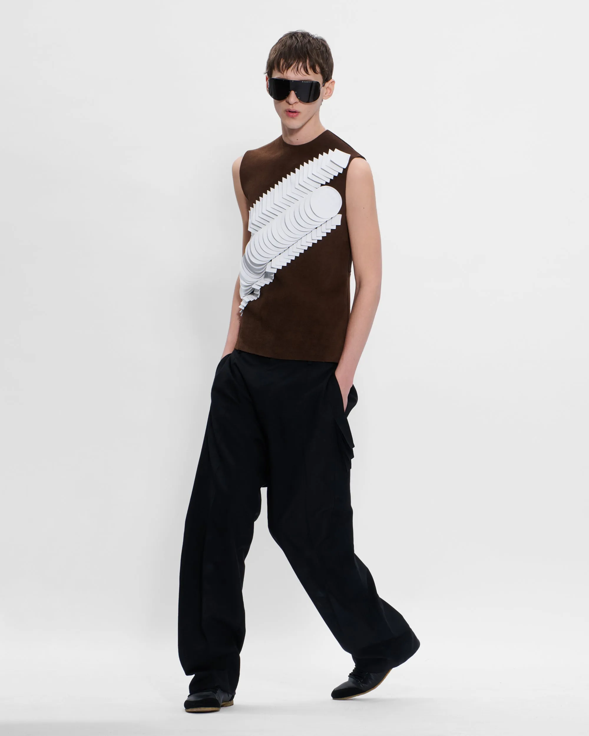 Patch Vest in Brown Suede sold by Stefan Cooke product image thumbnail 4