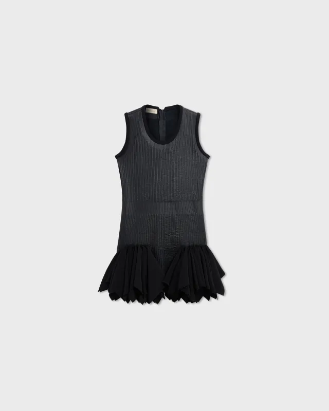 Leather Slash Dress in Black made by Stefan Cooke