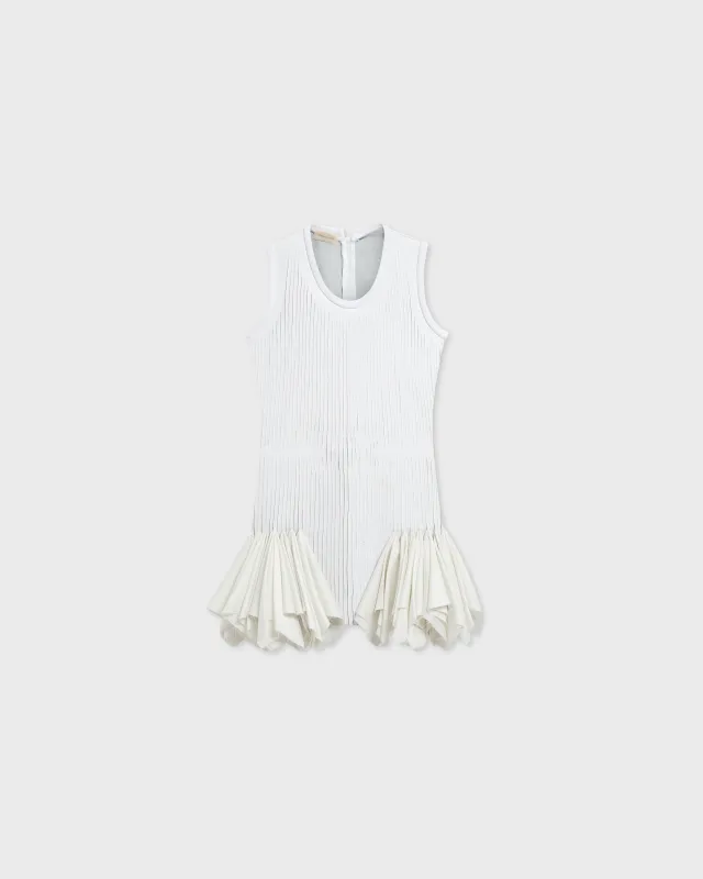 Leather Slash Dress in White made by Stefan Cooke