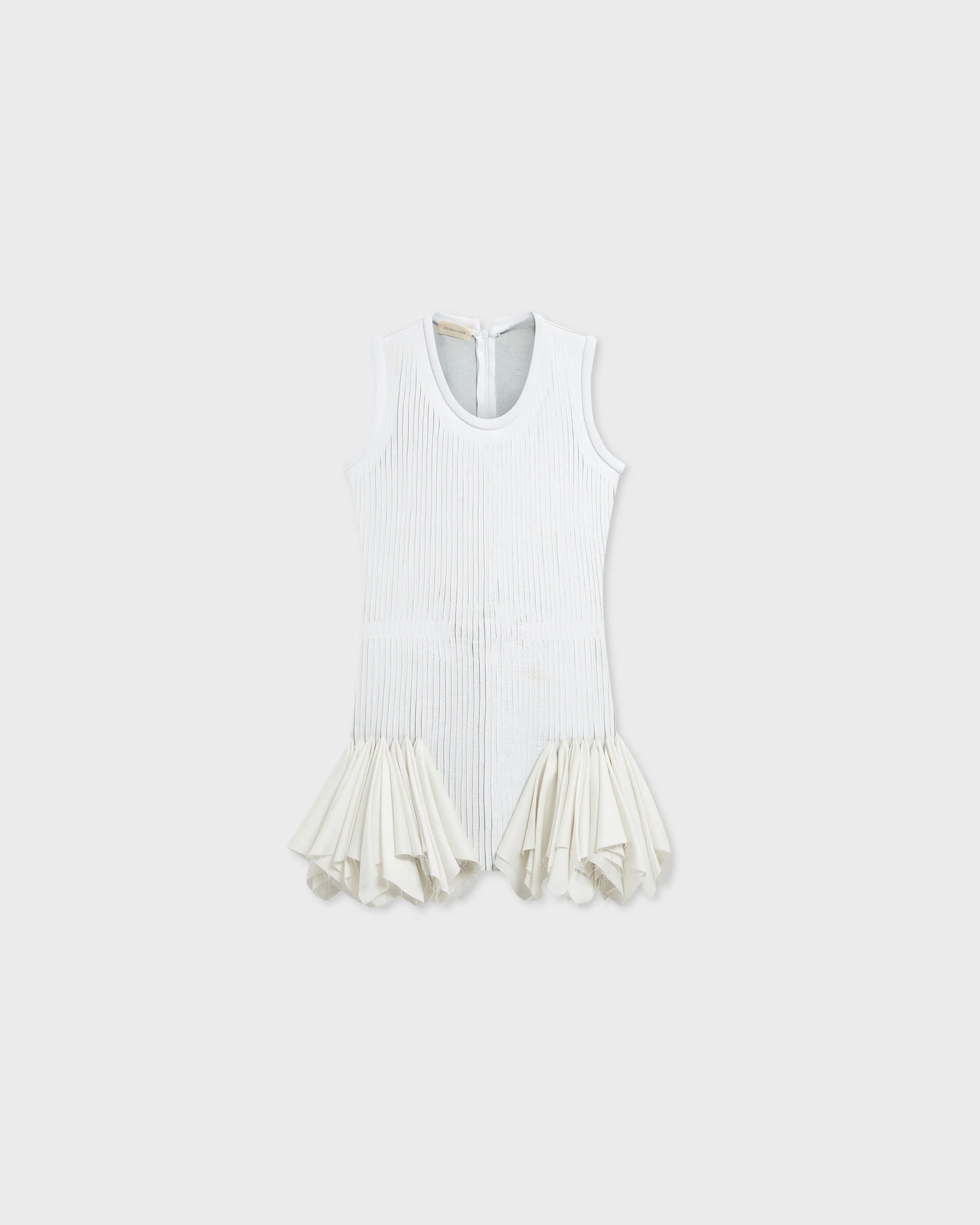 Leather Slash Dress in White sold by Stefan Cooke