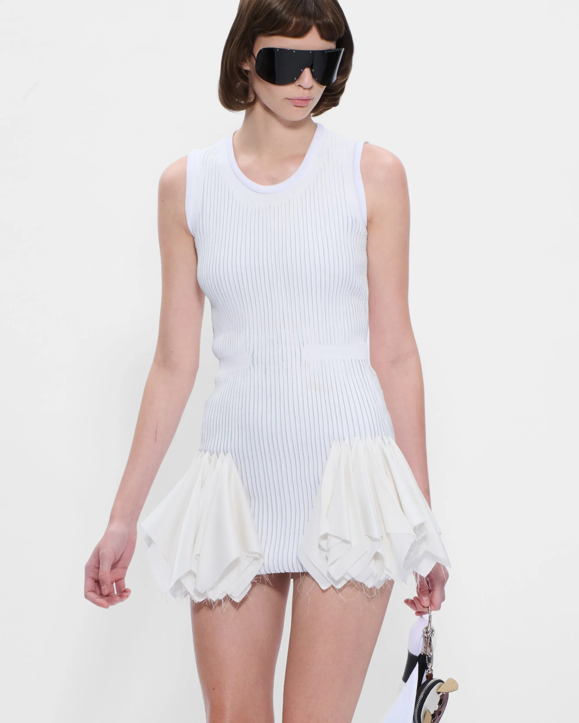 Leather Slash Dress in White sold by Stefan Cooke product image thumbnail 3