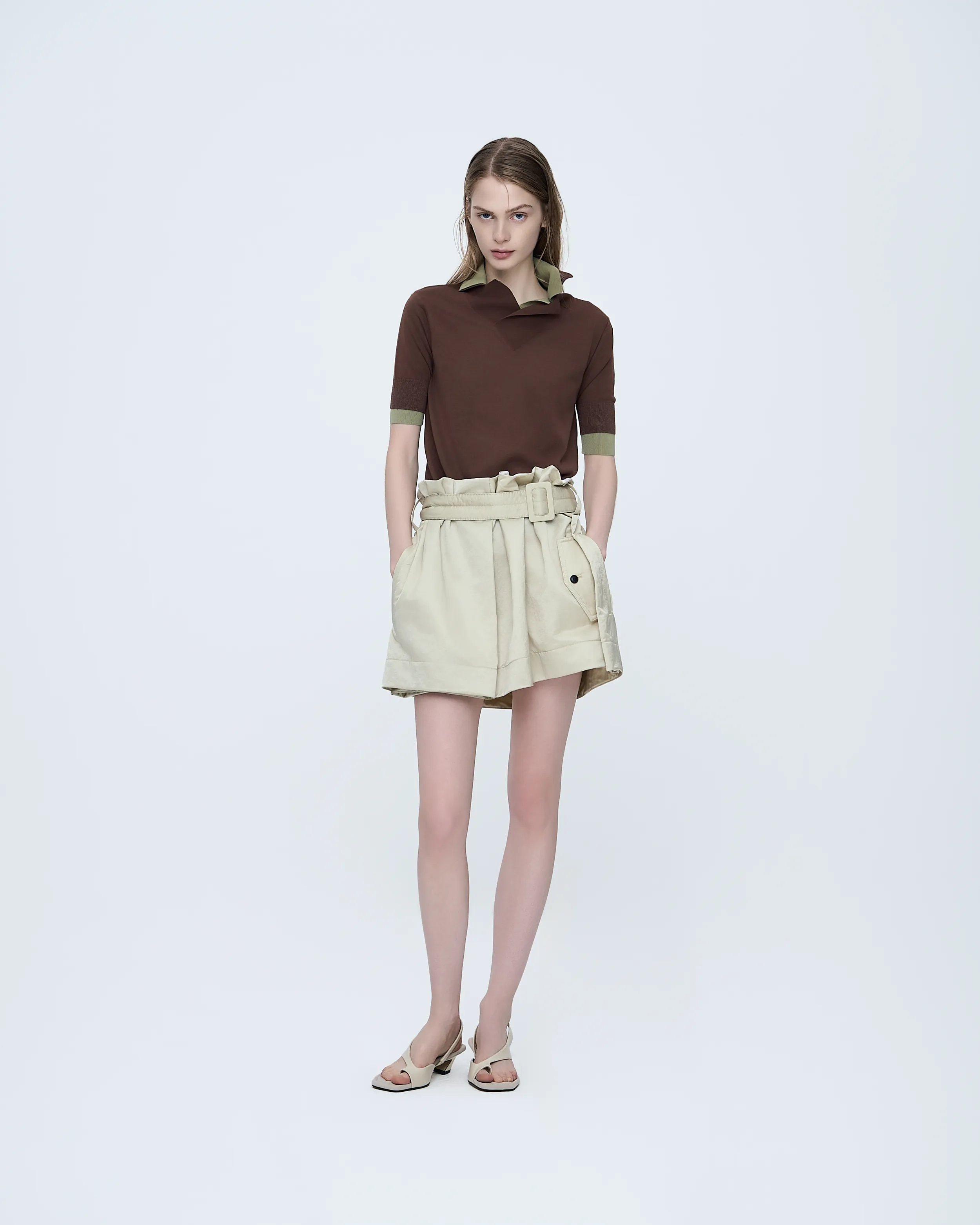 Belted Micro Mini Skirt sold by SYSTEM