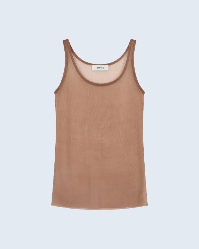 Sheer Twinkle Sleeveless Knit Top made by SYSTEM