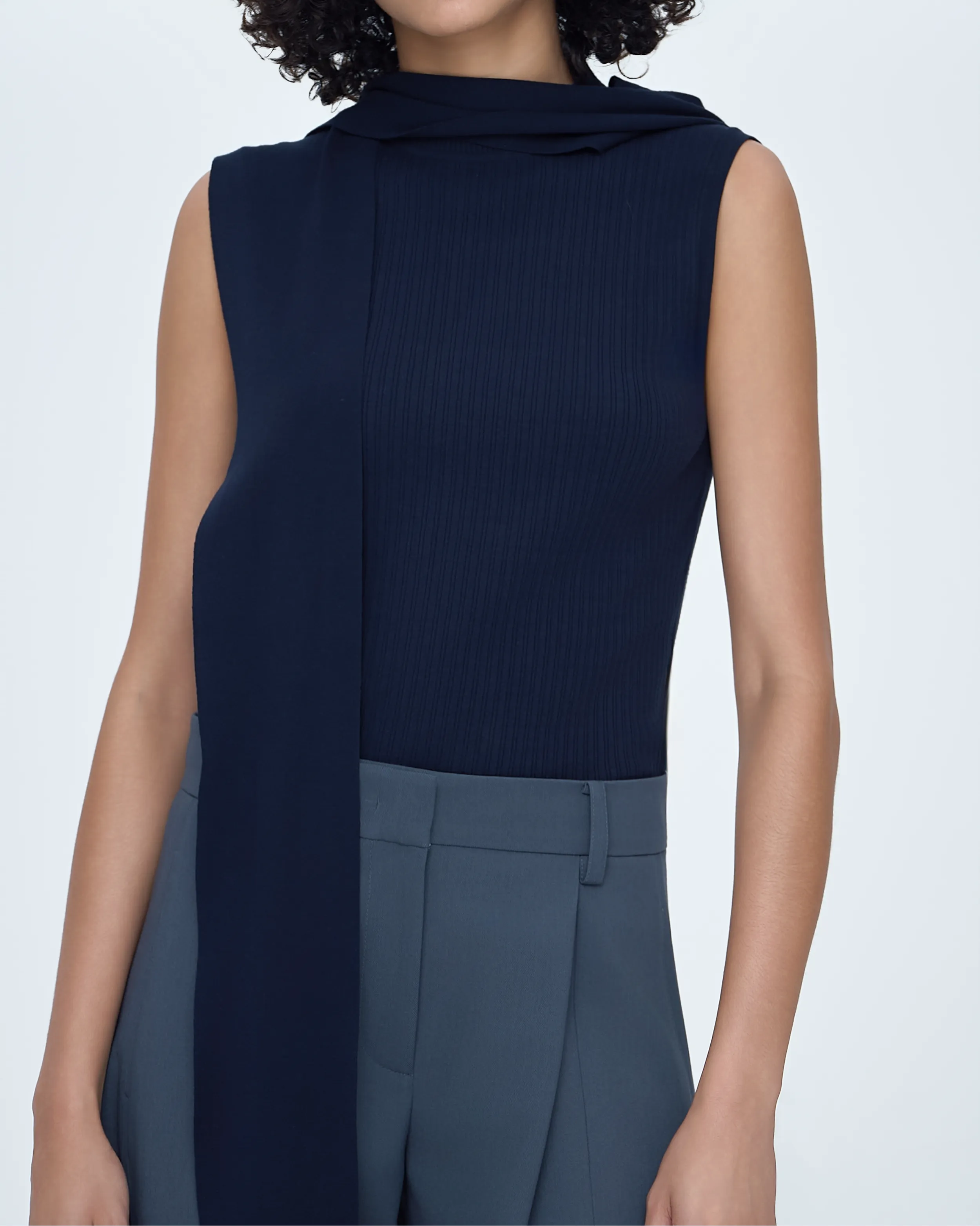Scarf-Tie Sleeveless Knit Top sold by SYSTEM product image thumbnail 5