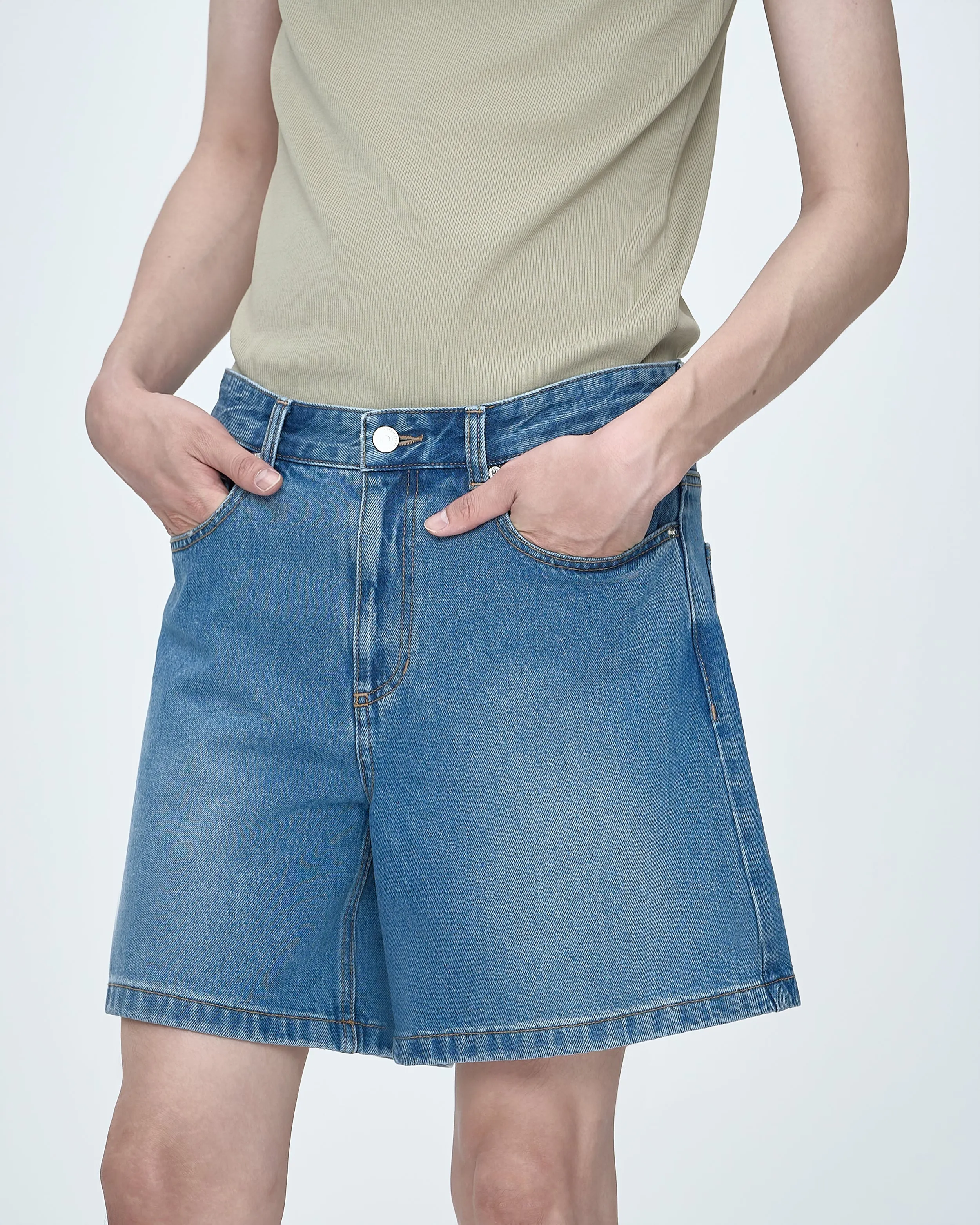 Denim Shorts sold by SYSTEM product image thumbnail 3