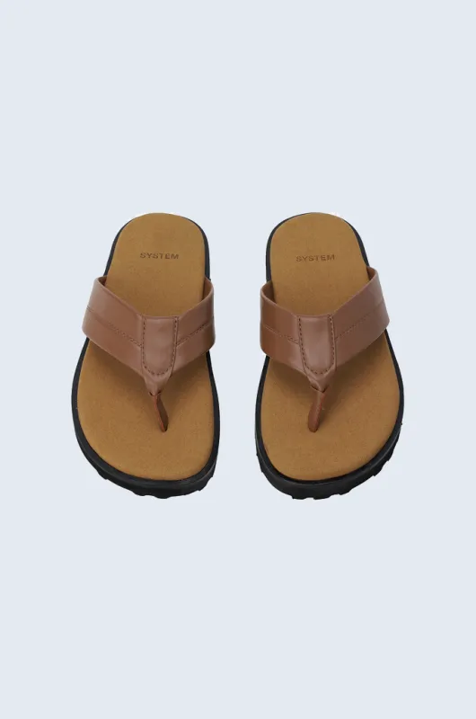 Leather Thong Sandals made by SYSTEM