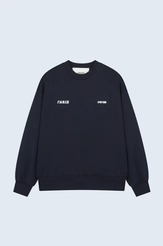 Back Logo Round Neck Sweatshirt made by SYSTEM