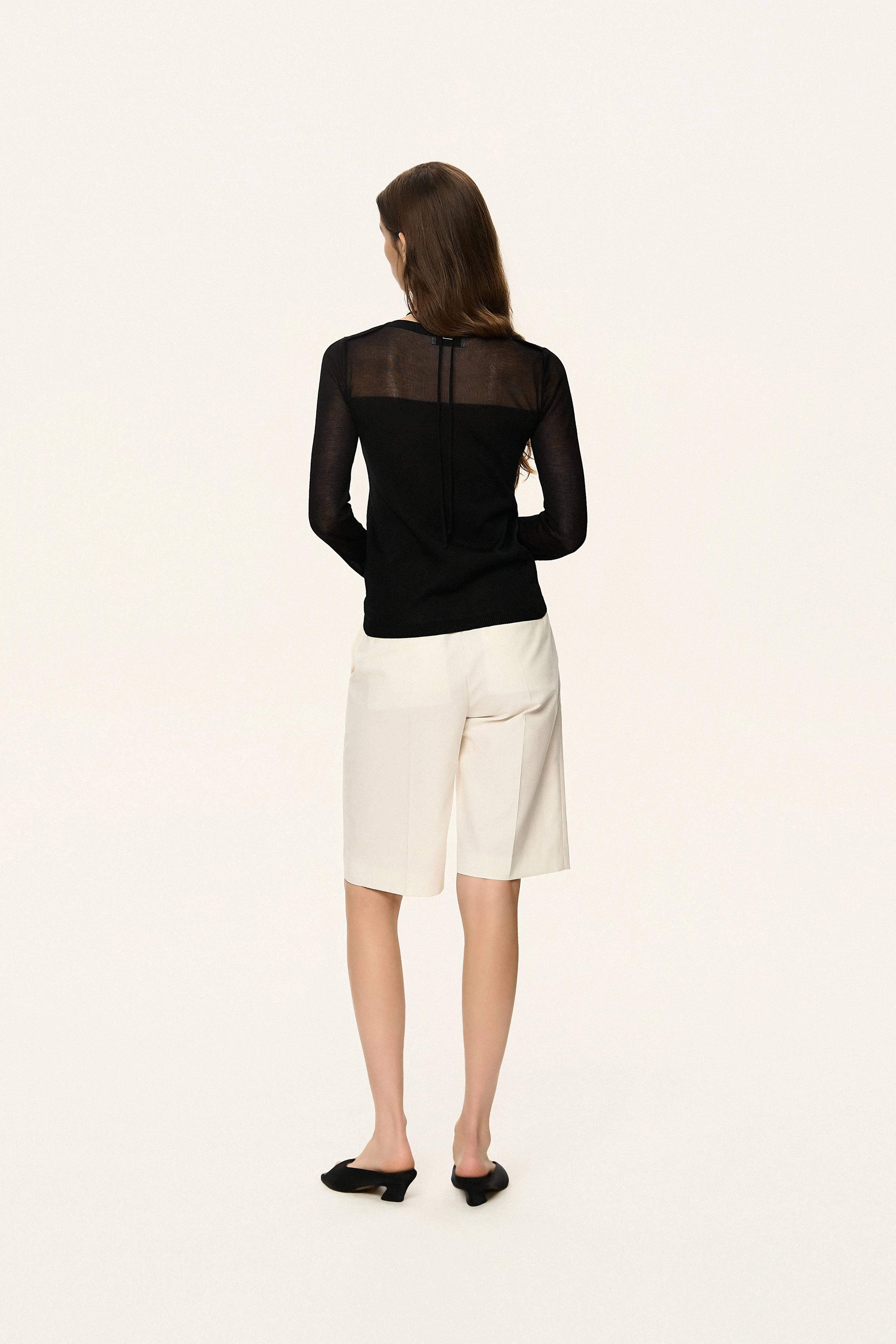 Contrast Panel Sheer Knit Top sold by SYSTEM product image thumbnail 5