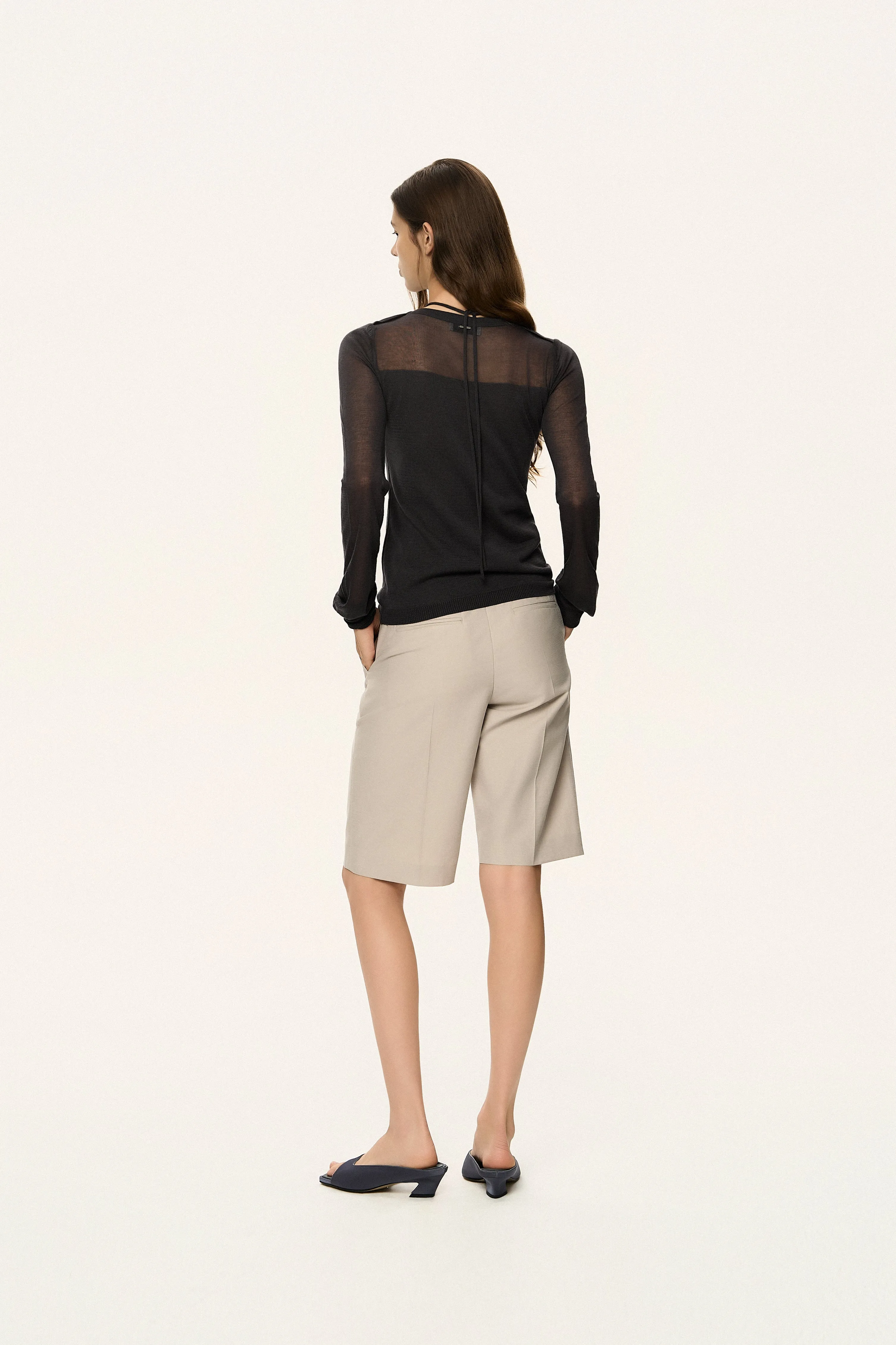 Contrast Panel Sheer Knit Top sold by SYSTEM product image thumbnail 4