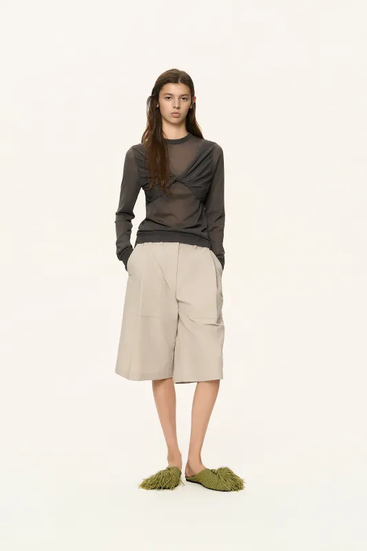 Twisted Sheer Knit Top made by SYSTEM