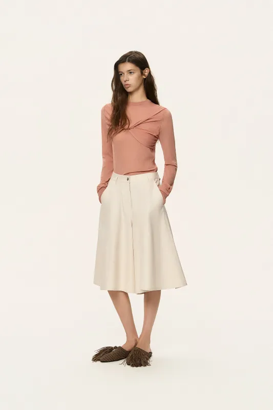 Twisted Sheer Knit Top made by SYSTEM
