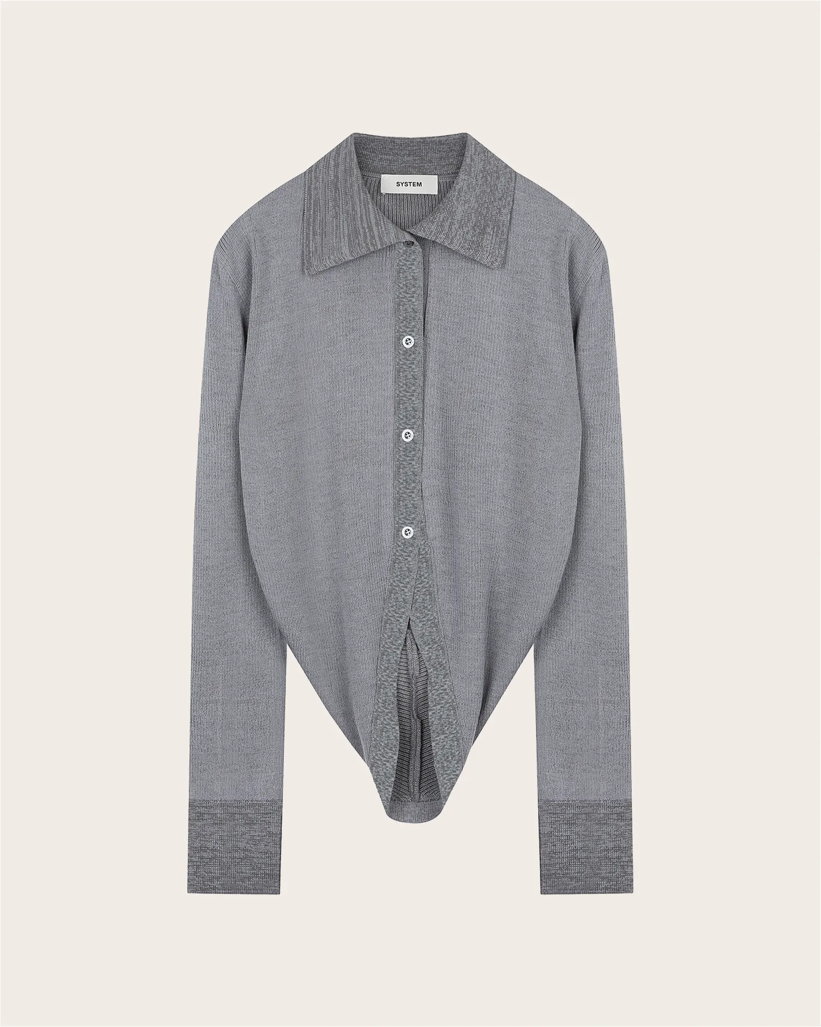 Curved Hem Knit Cardigan sold by SYSTEM product image thumbnail 2