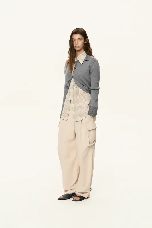 Curved Hem Knit Cardigan made by SYSTEM