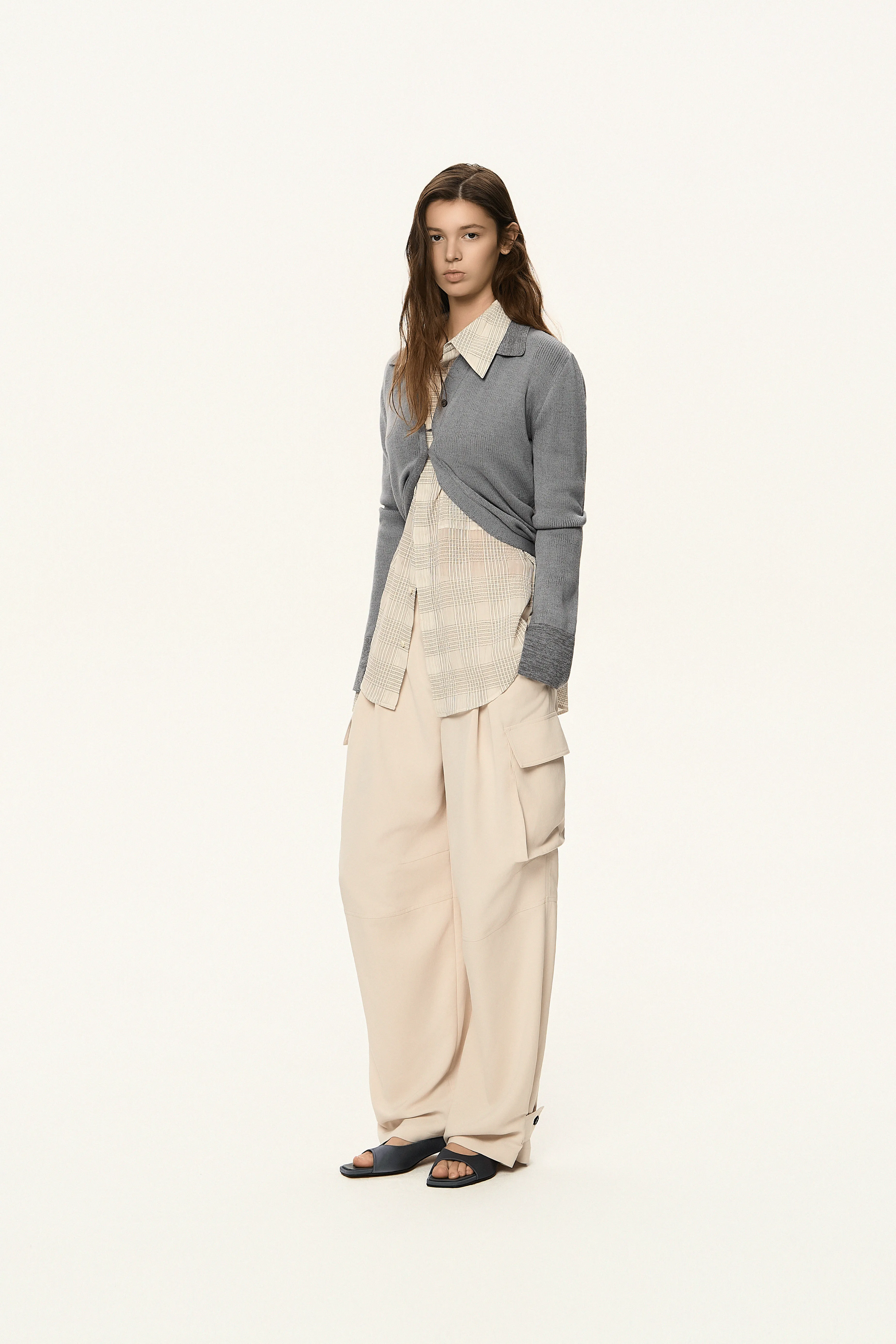 Curved Hem Knit Cardigan sold by SYSTEM