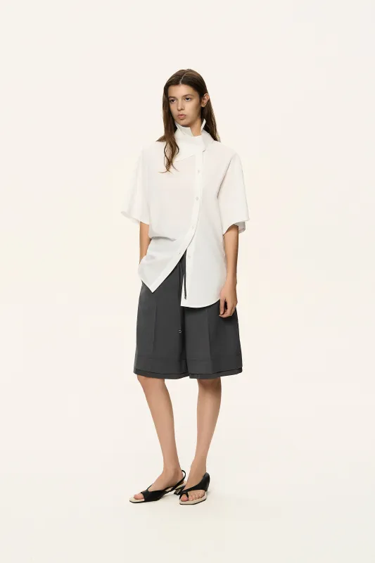 Asymmetric Button-Up Shirt made by SYSTEM