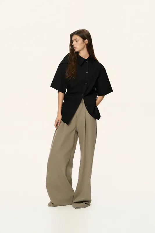 Asymmetric Button-Up Shirt made by SYSTEM