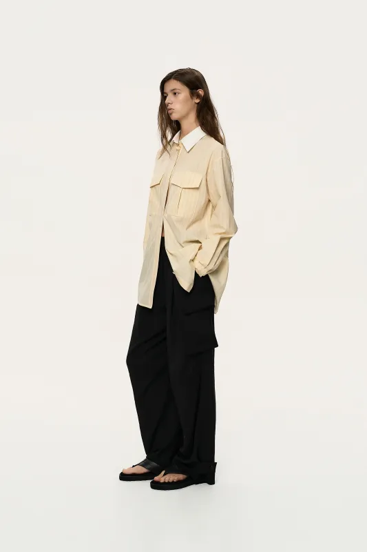 Contrast Collar Shirt made by SYSTEM
