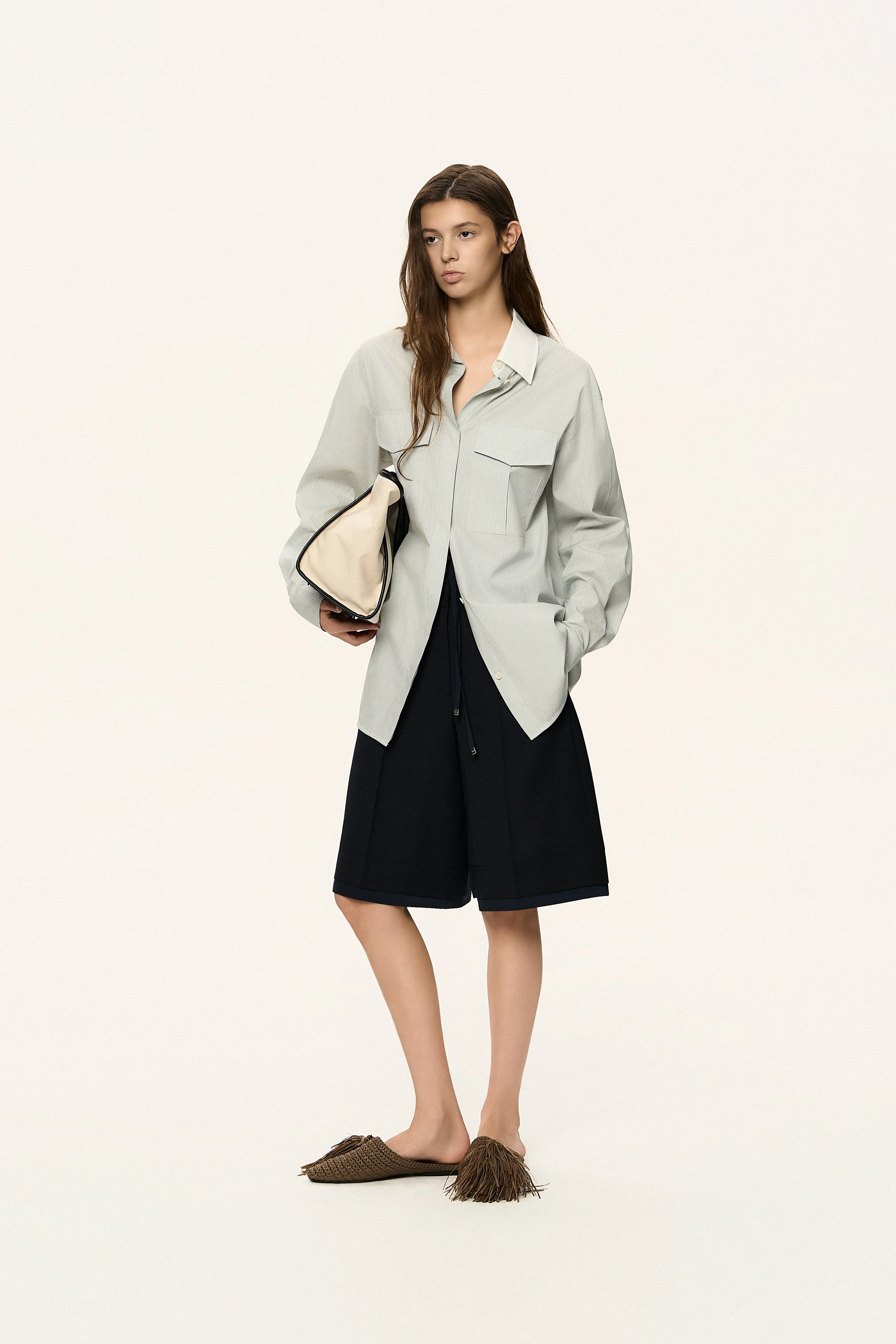 Contrast Collar Shirt sold by SYSTEM