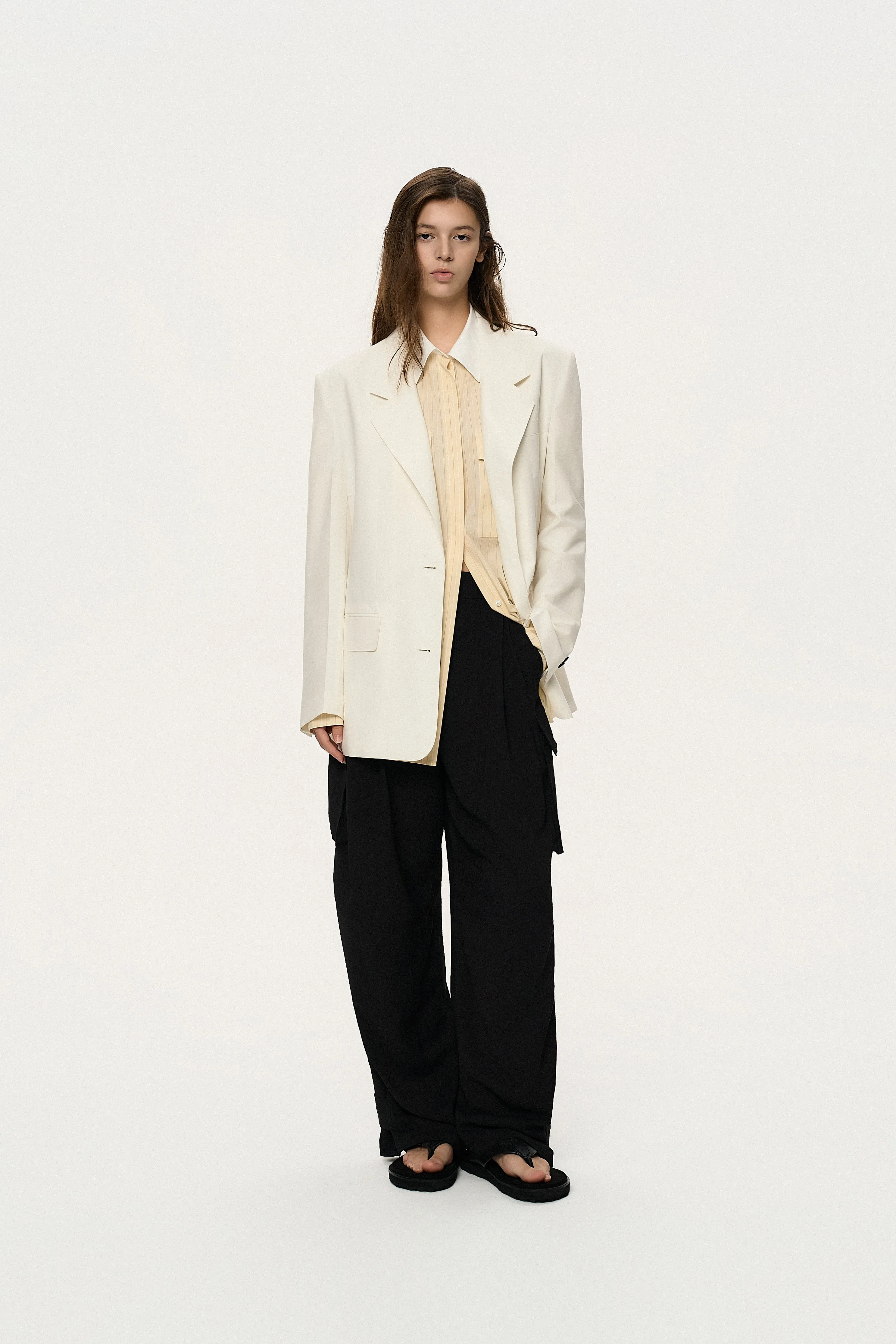 Linen Structured Blazer sold by SYSTEM