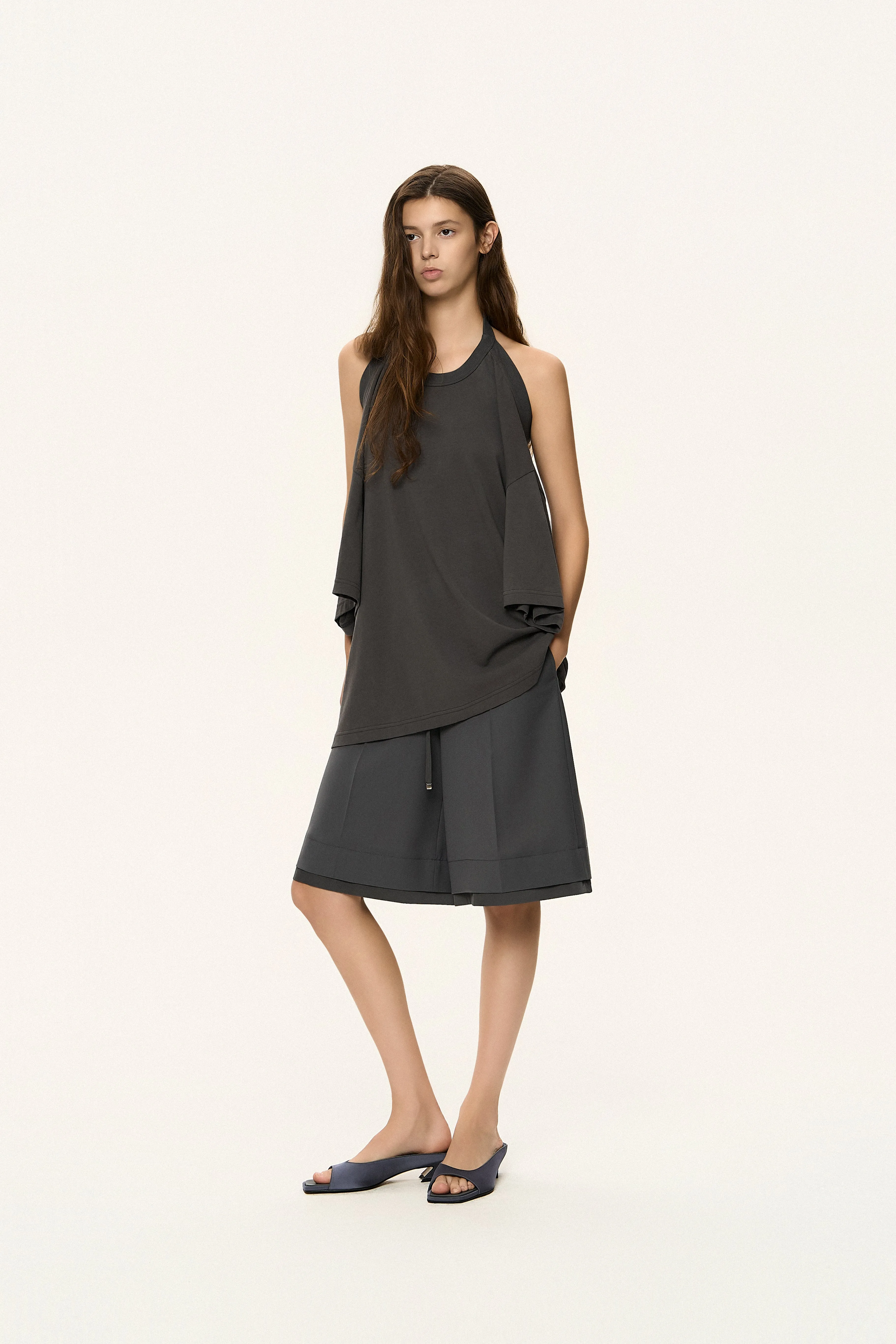 Convertible Halter Neck T-Shirt sold by SYSTEM