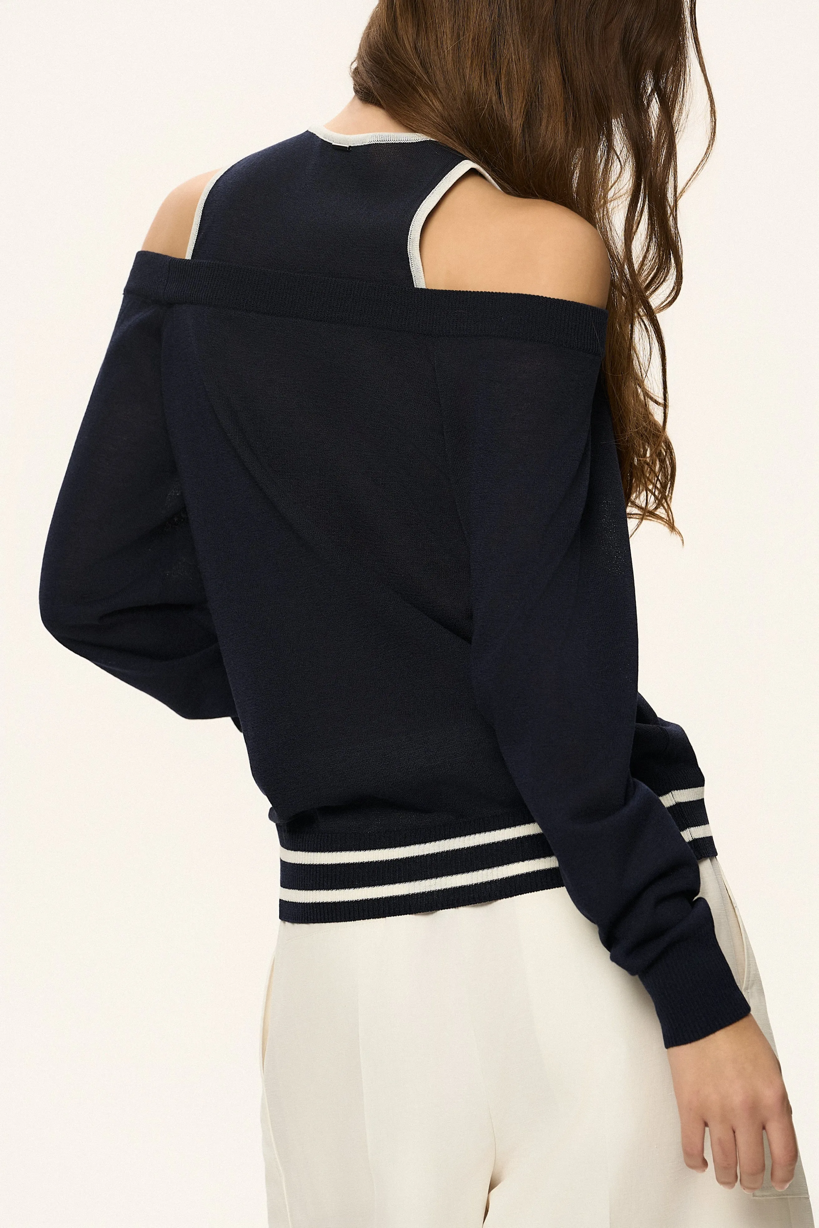 Double Layer Off-Shoulder Knit Top sold by SYSTEM product image thumbnail 4
