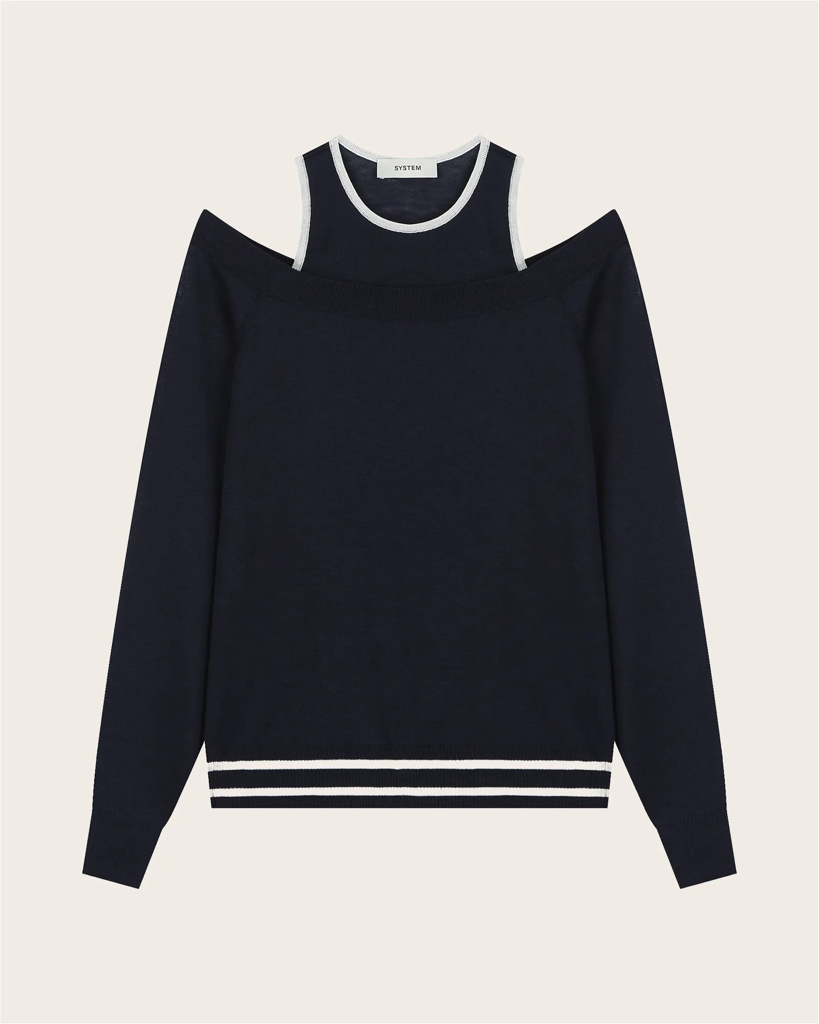 Double Layer Off-Shoulder Knit Top sold by SYSTEM product image thumbnail 2