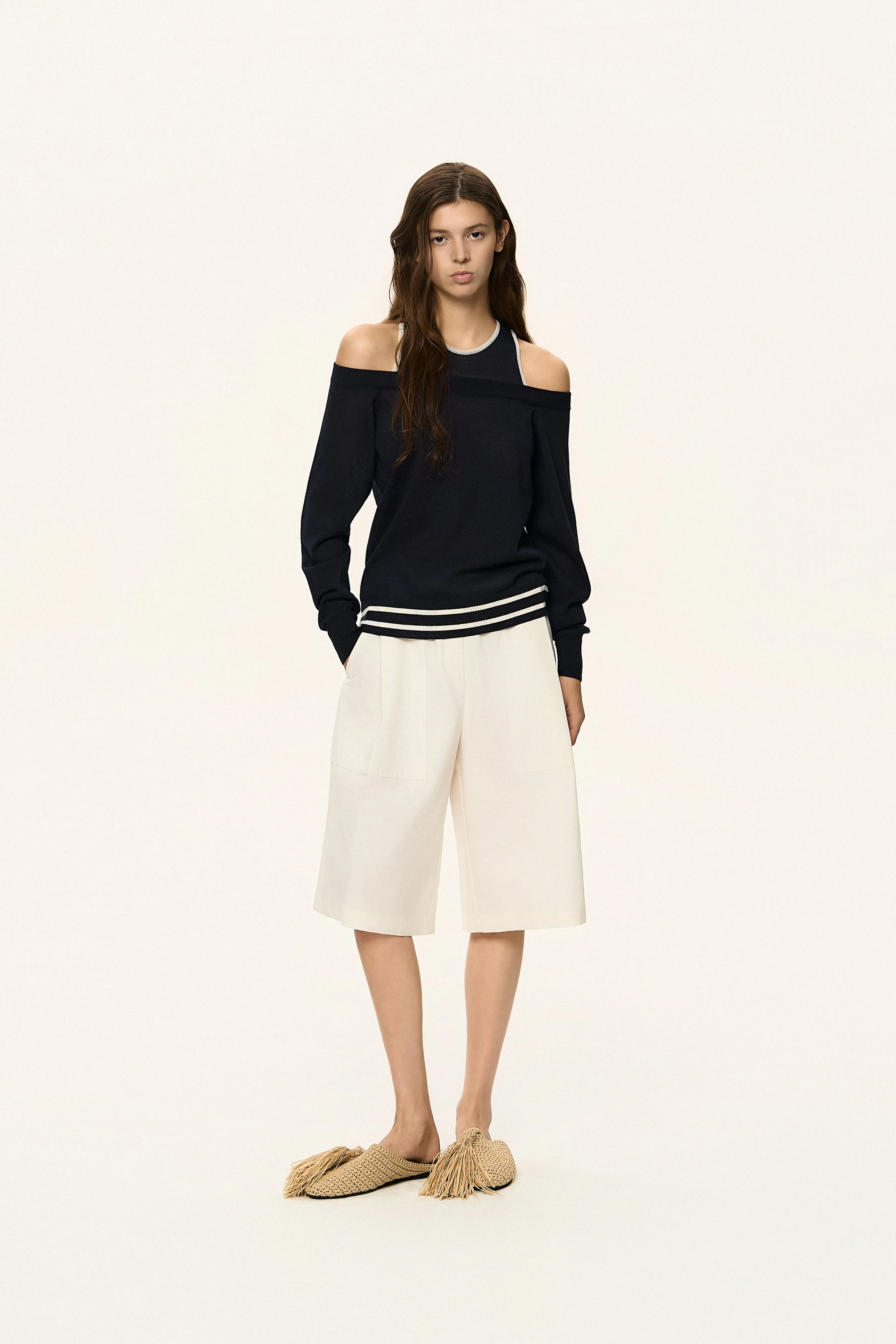Double Layer Off-Shoulder Knit Top sold by SYSTEM product image thumbnail 5
