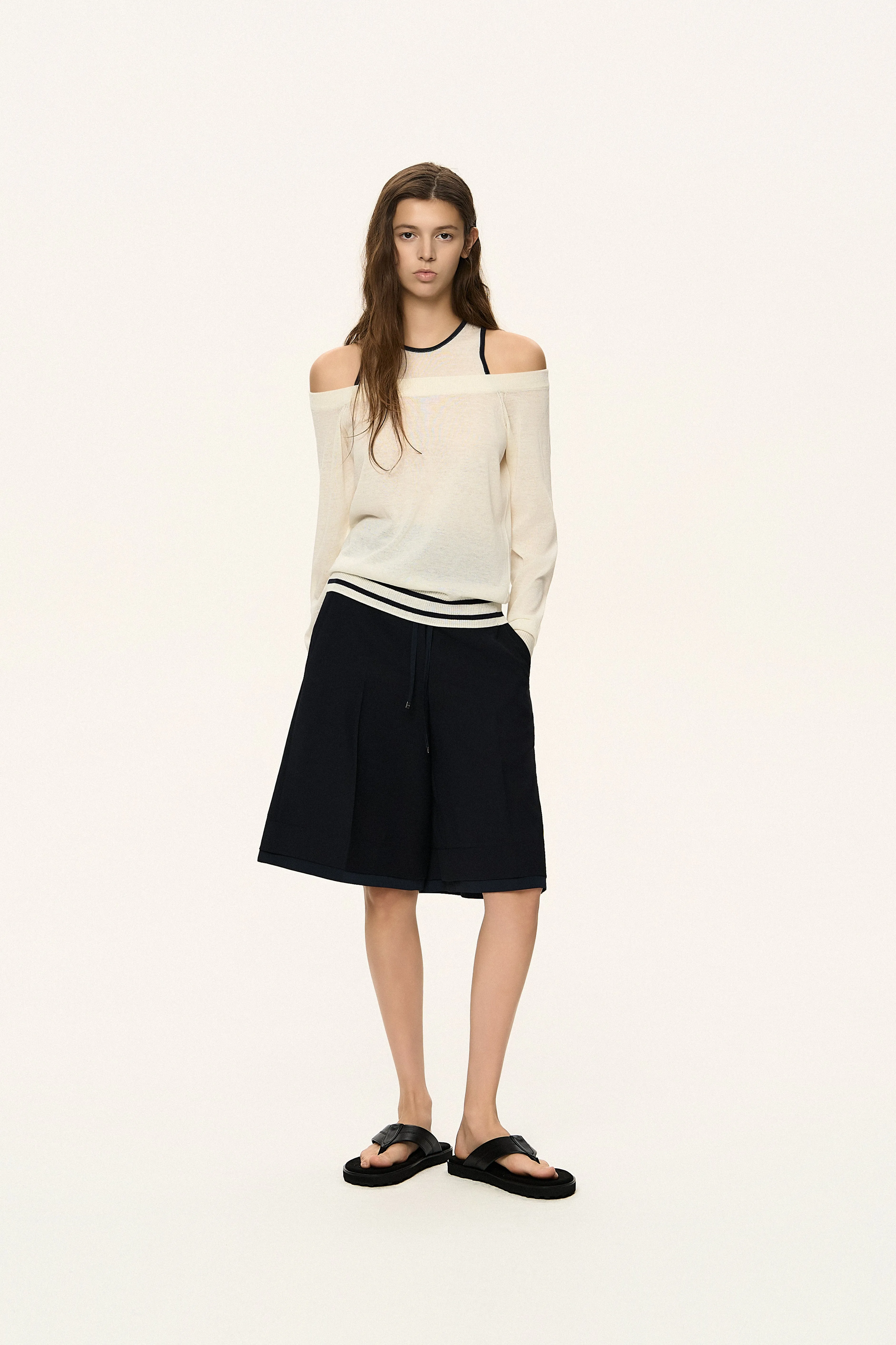 Double Layer Off-Shoulder Knit Top sold by SYSTEM product image thumbnail 5
