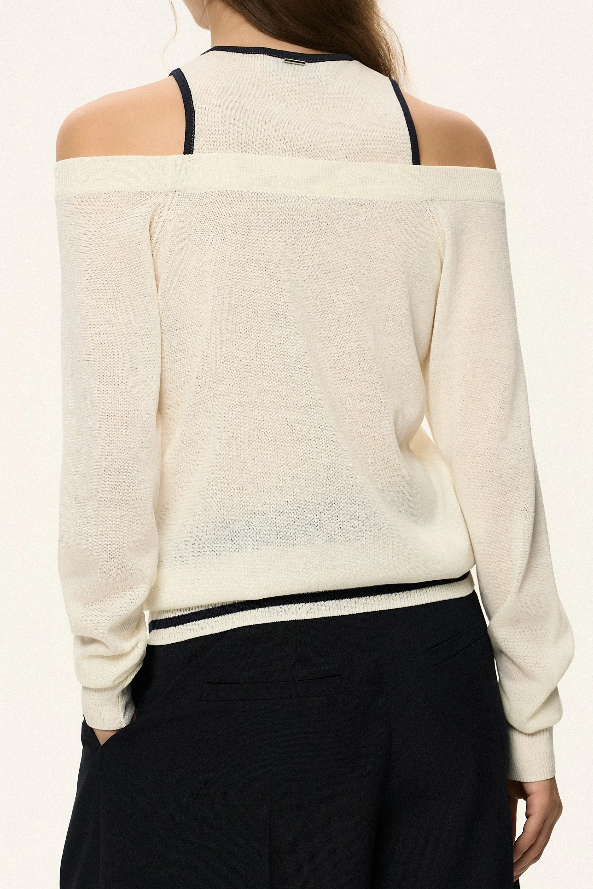 Double Layer Off-Shoulder Knit Top sold by SYSTEM product image thumbnail 4