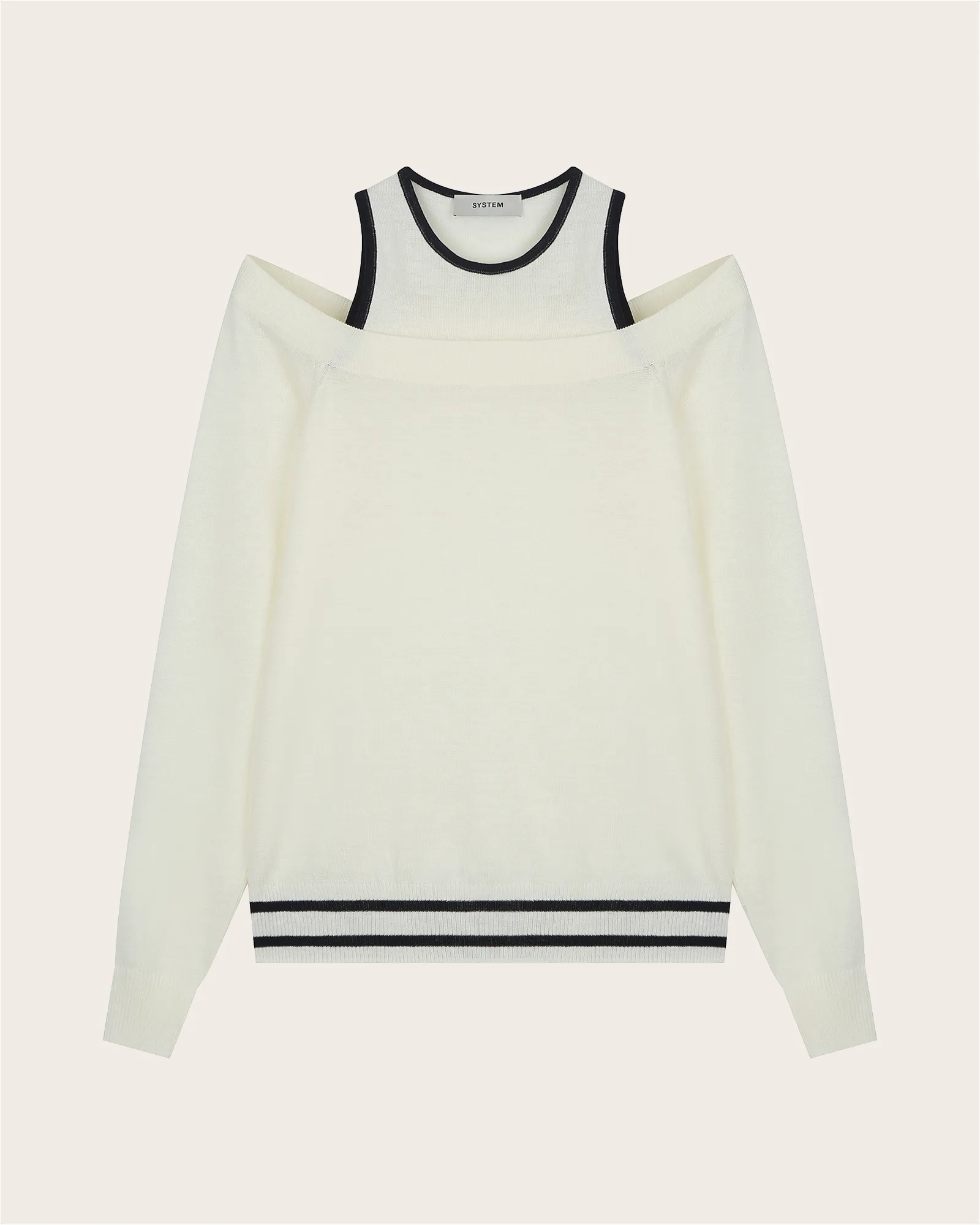 Double Layer Off-Shoulder Knit Top sold by SYSTEM product image thumbnail 2