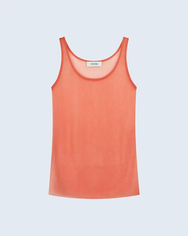 Sheer Twinkle Sleeveless Knit Top made by SYSTEM