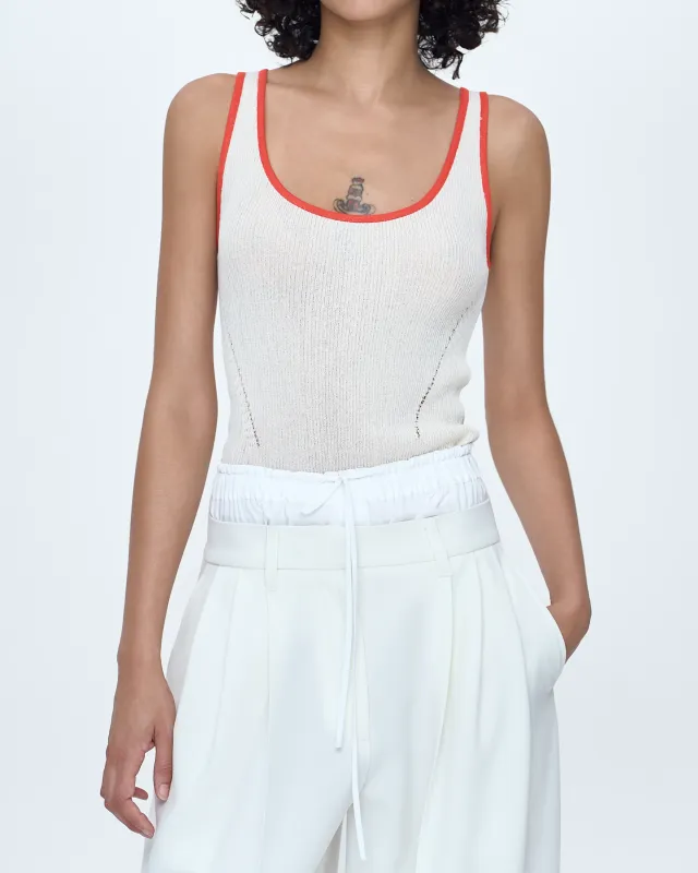 Color Combo Sleeveless Knit Top made by SYSTEM