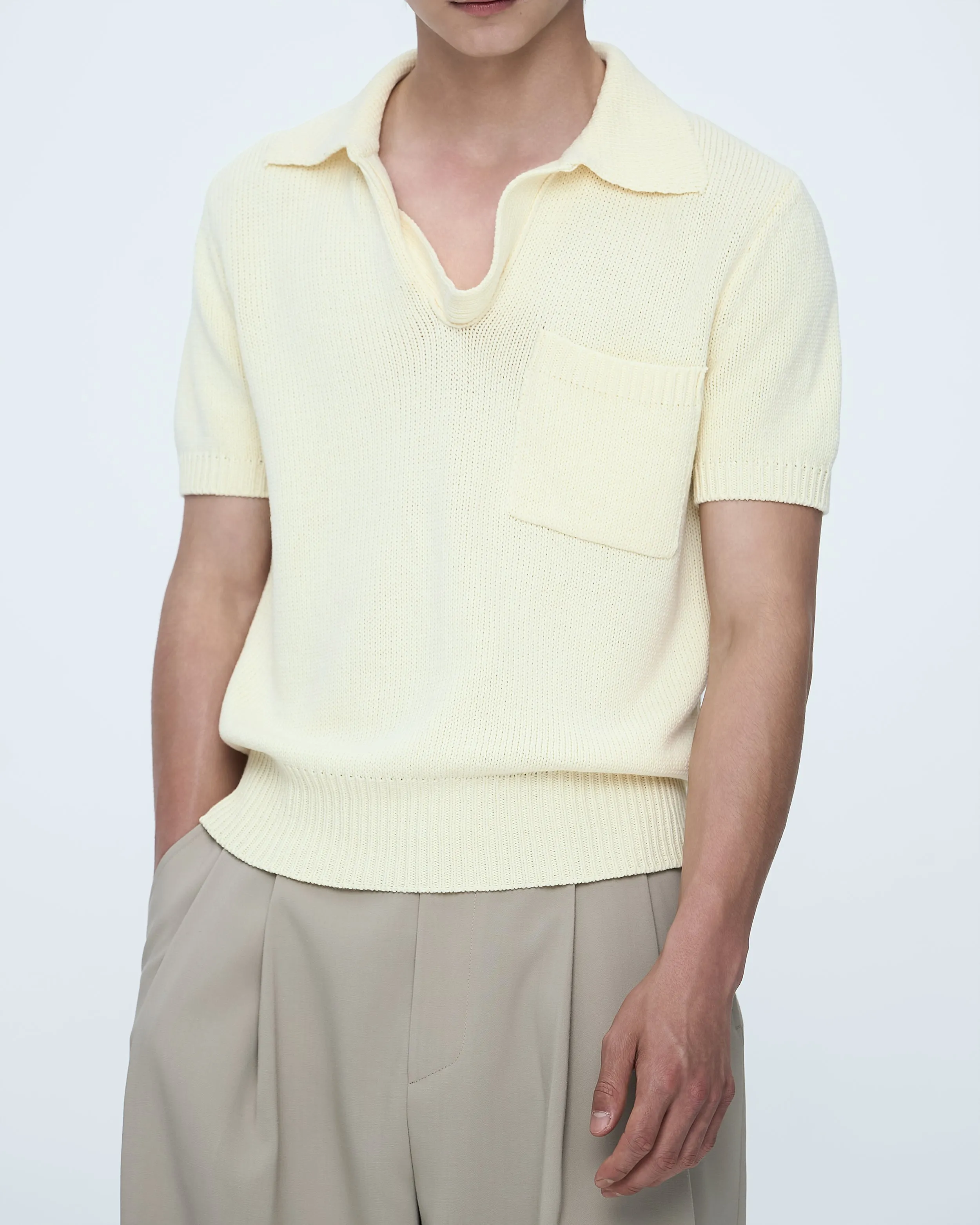 Short-Sleeve Collared Top sold by SYSTEM product image thumbnail 3