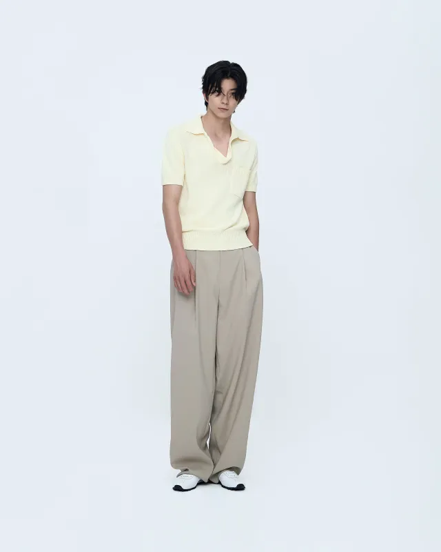 Short-Sleeve Collared Top made by SYSTEM