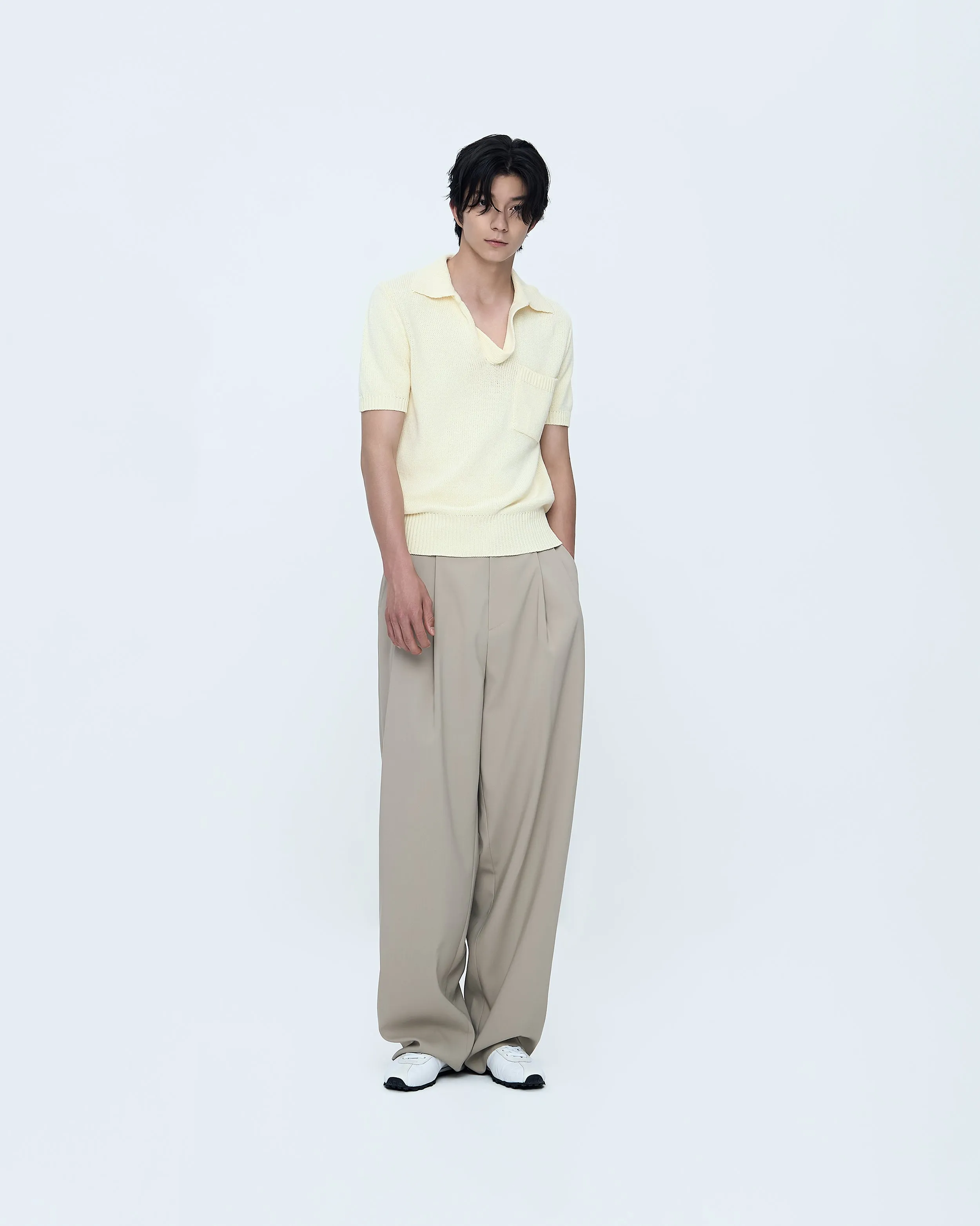 Short-Sleeve Collared Top sold by SYSTEM