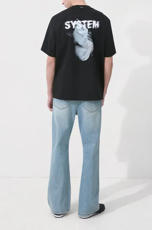 T-Shirt With Flying Fabric Logo sold by SYSTEM product image thumbnail 3