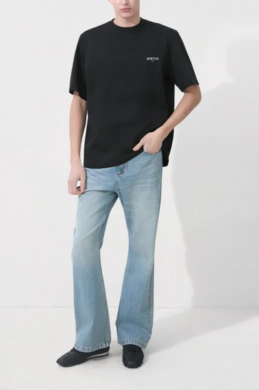 T-Shirt With Flying Fabric Logo sold by SYSTEM product image thumbnail 4