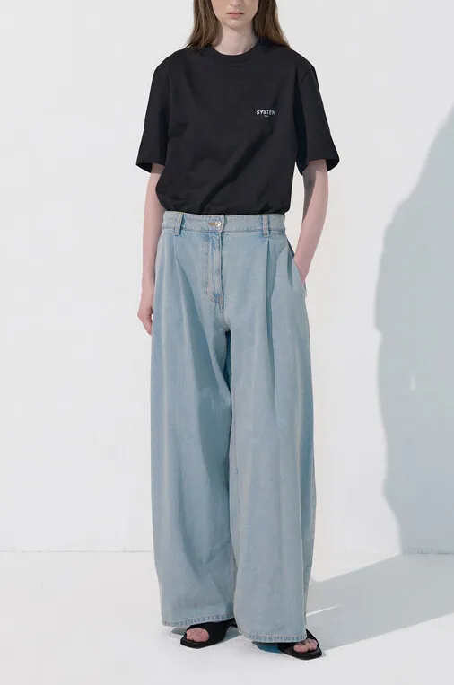 Wide-Fit Fluid Denim Pants sold by SYSTEM product image thumbnail 2