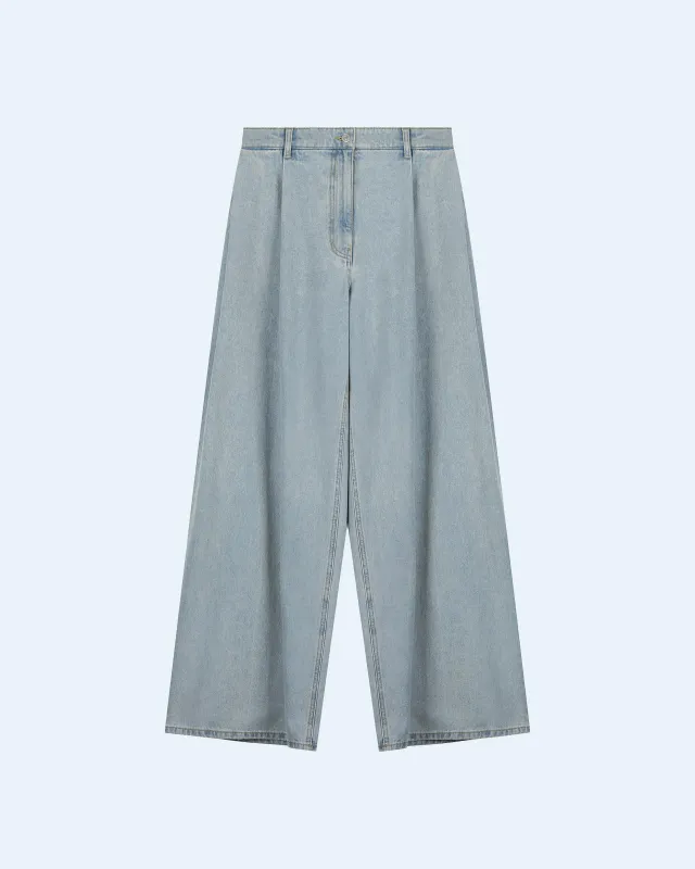 Wide-Fit Fluid Denim Pants made by SYSTEM