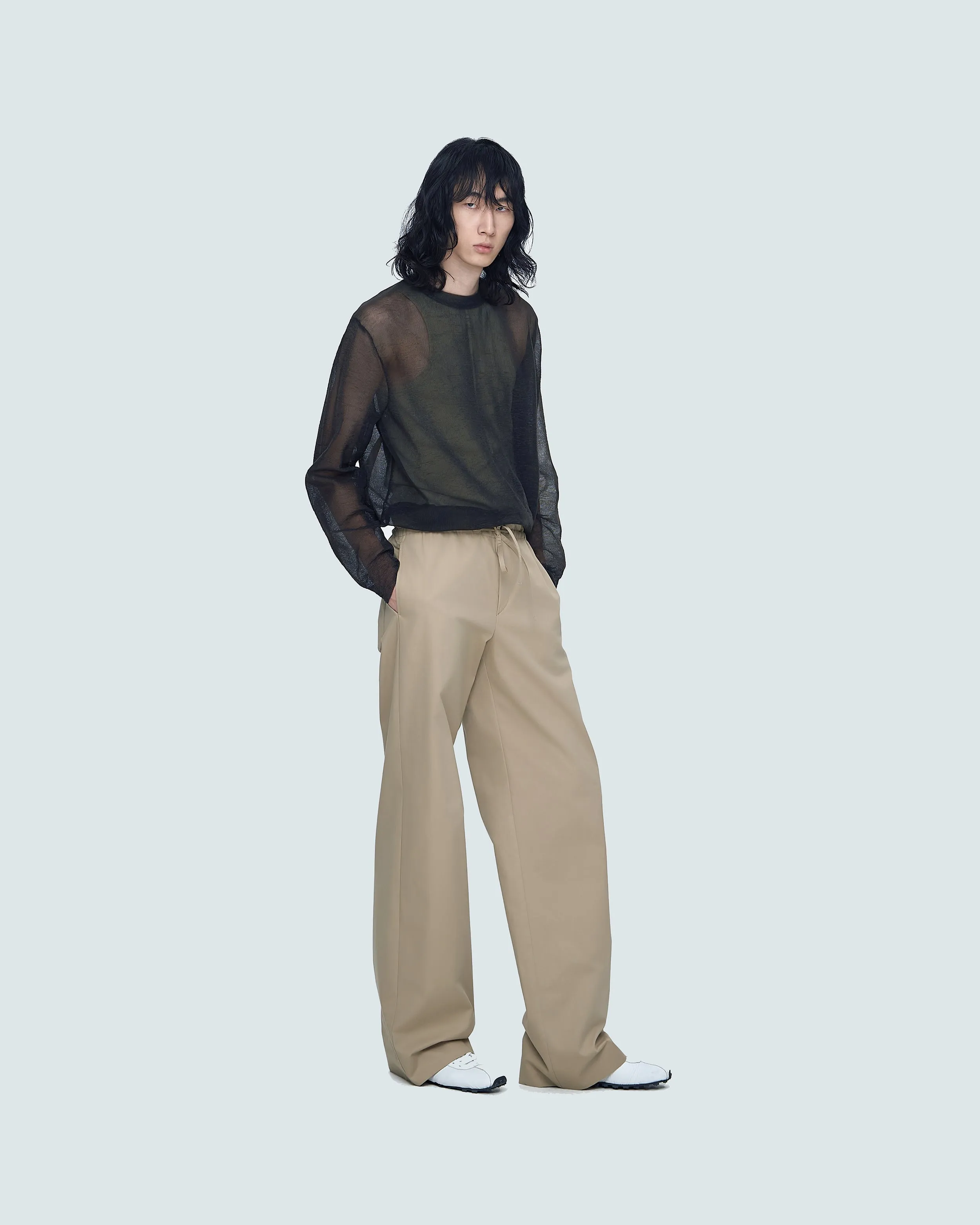 Cotton Pants With Waist Tie sold by SYSTEM product image thumbnail 3