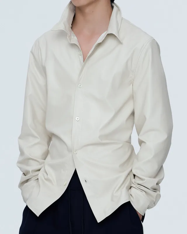 Wire Collar Coated Shirt made by SYSTEM