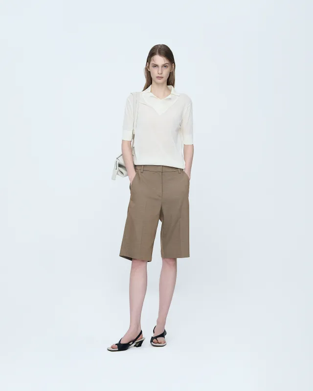 Polo-Style Knit Top made by SYSTEM