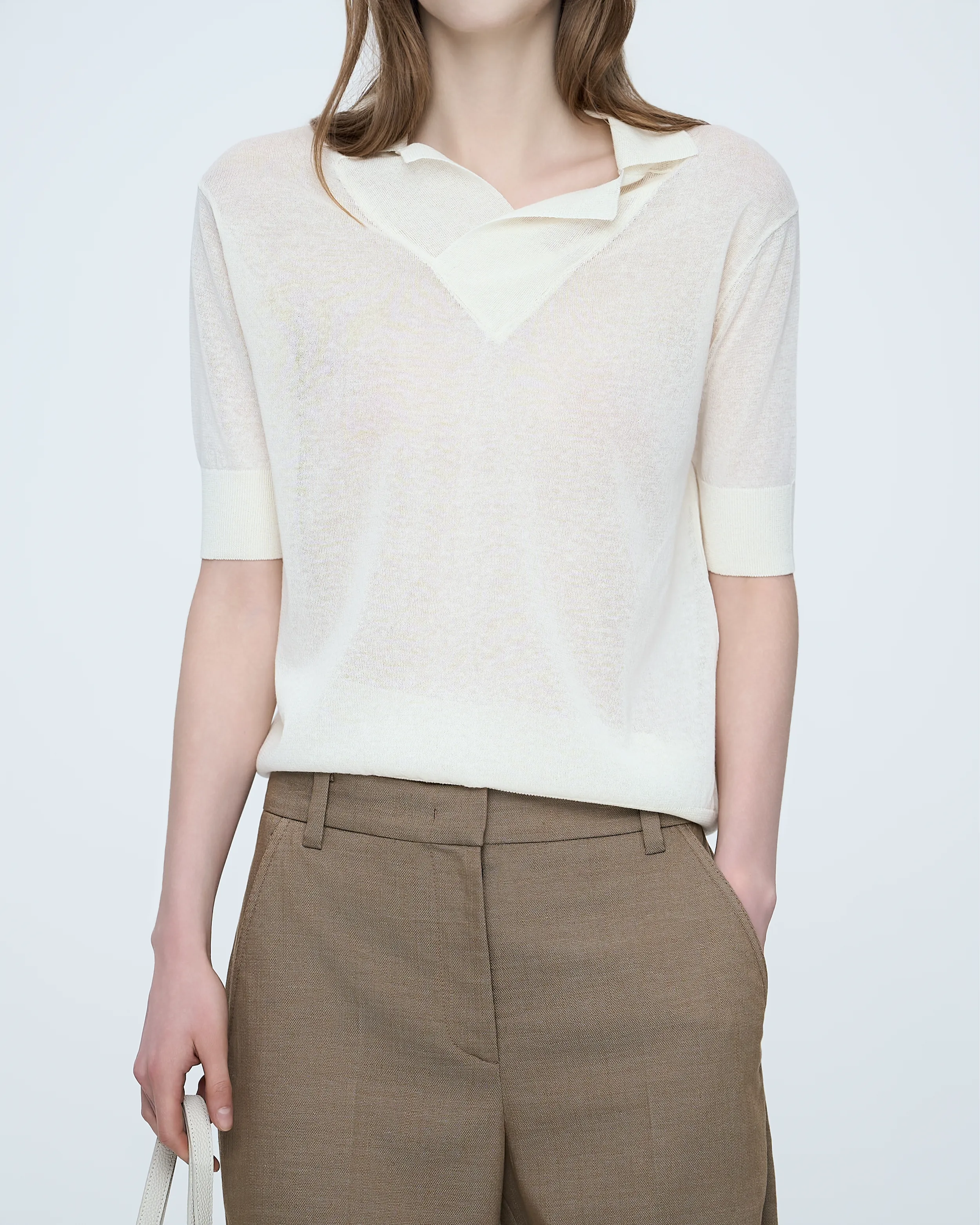 Polo-Style Knit Top sold by SYSTEM product image thumbnail 2