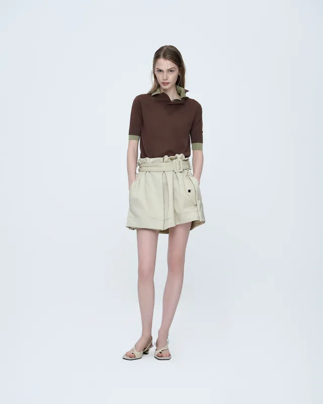 Polo-Style Knit Top made by SYSTEM