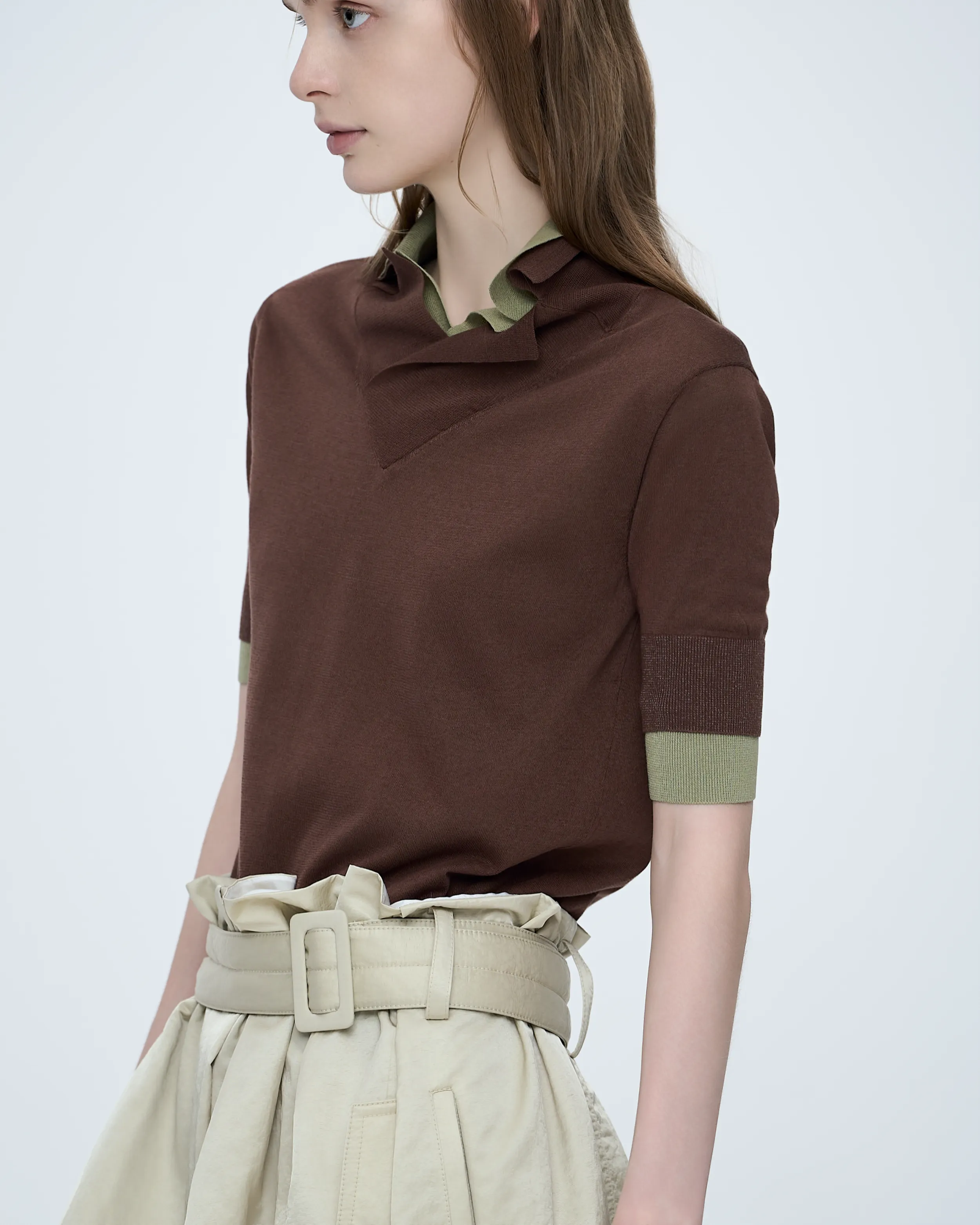 Polo-Style Knit Top sold by SYSTEM product image thumbnail 2