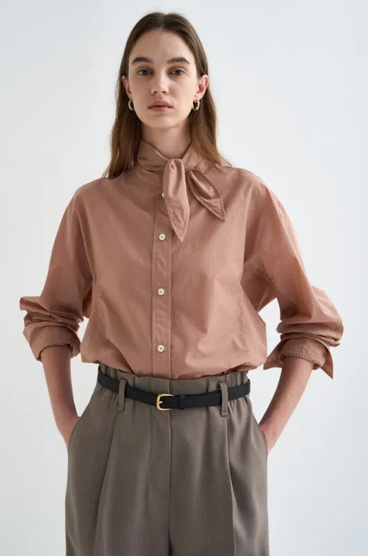 Scarf-Panel Stand Collar Blouse made by SYSTEM