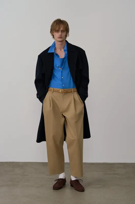 COTTON DOUBLE TUCKED PANTS made by SYSTEM