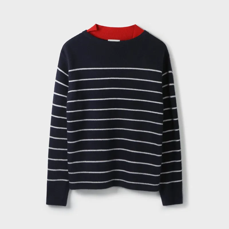 STRIPED KNIT PULLOVER made by SYSTEM