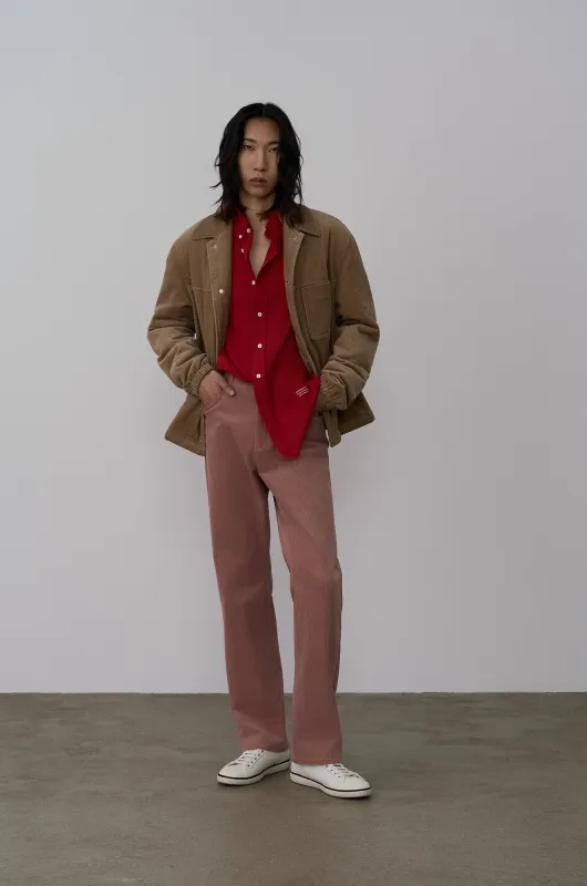 CORDUROY SLIM STRAIGHT PANTS made by SYSTEM